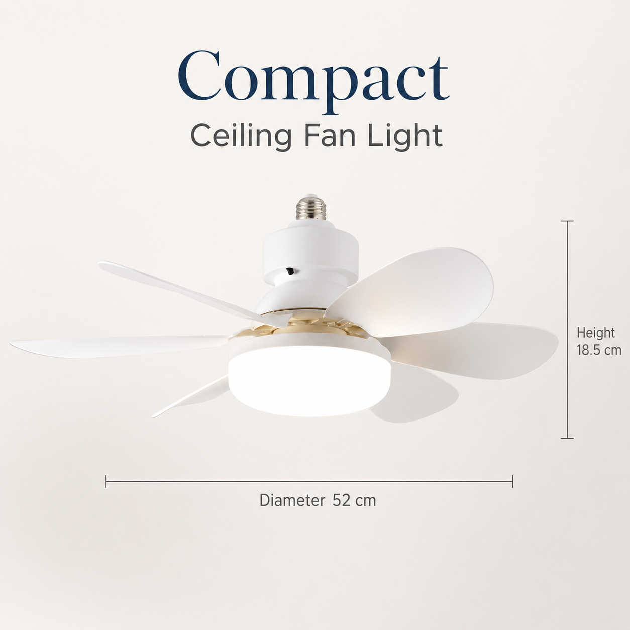 Smart Home Ventilation System - E27 base household silent ceiling fan,