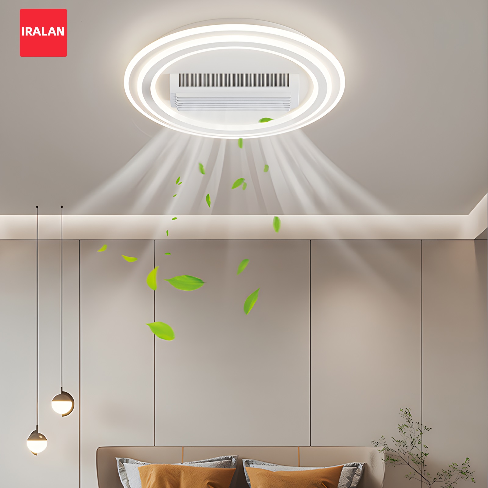 Smart Home Ventilation System - Modern Ceiling Fan with Light Smart