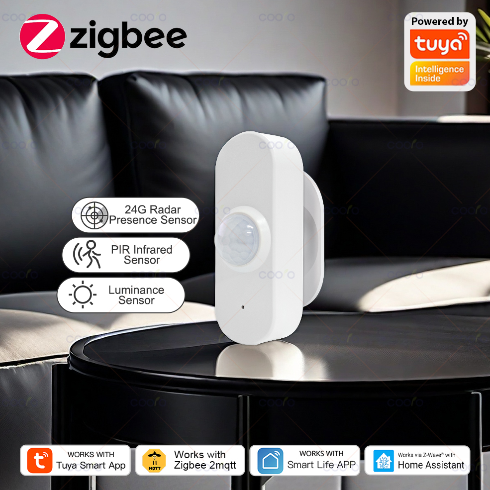 Zigbee Motion Sensor - 24G MmWave Radar Human Presence Sensor+PIR