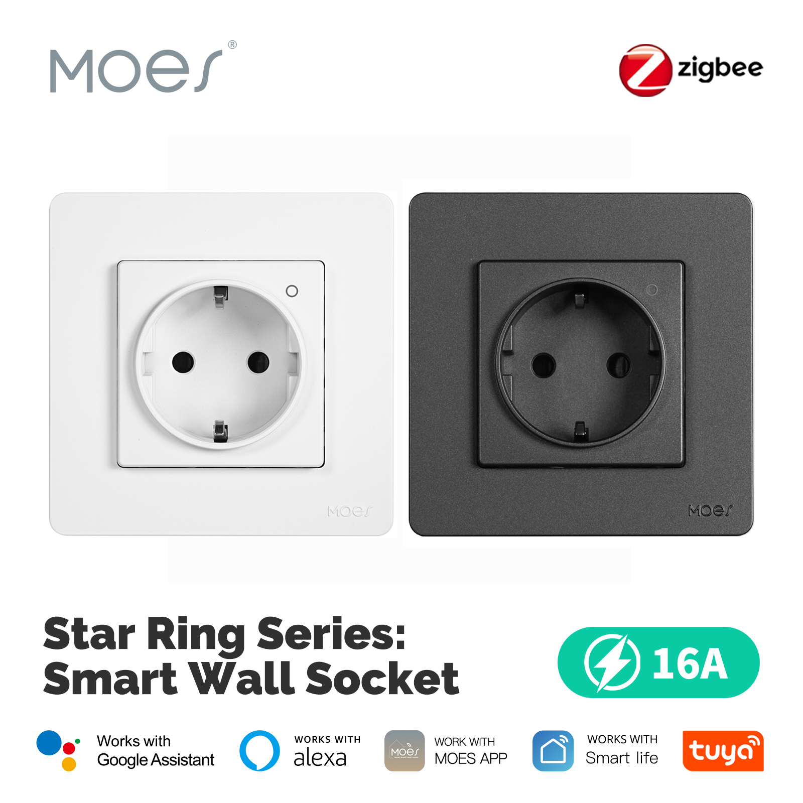 Smart Home Energy App - MOES Tuya ZigBee Wall Socket EU