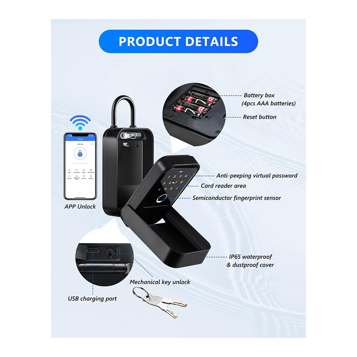 Smart Home Real Estate - ETRT Smartlock Box,Key Lock Box Wireless