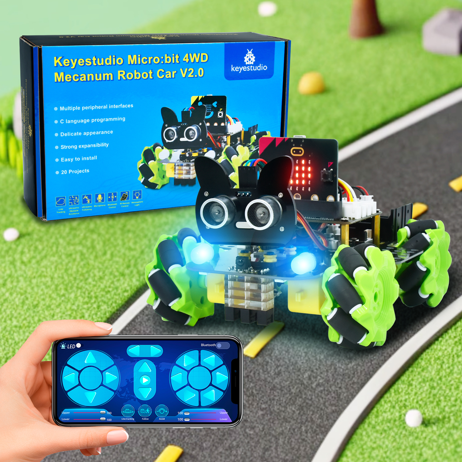 Keyestudio Microbit V2.0 4WD M – Smart Home Micro Bit Bewertung und Preis
