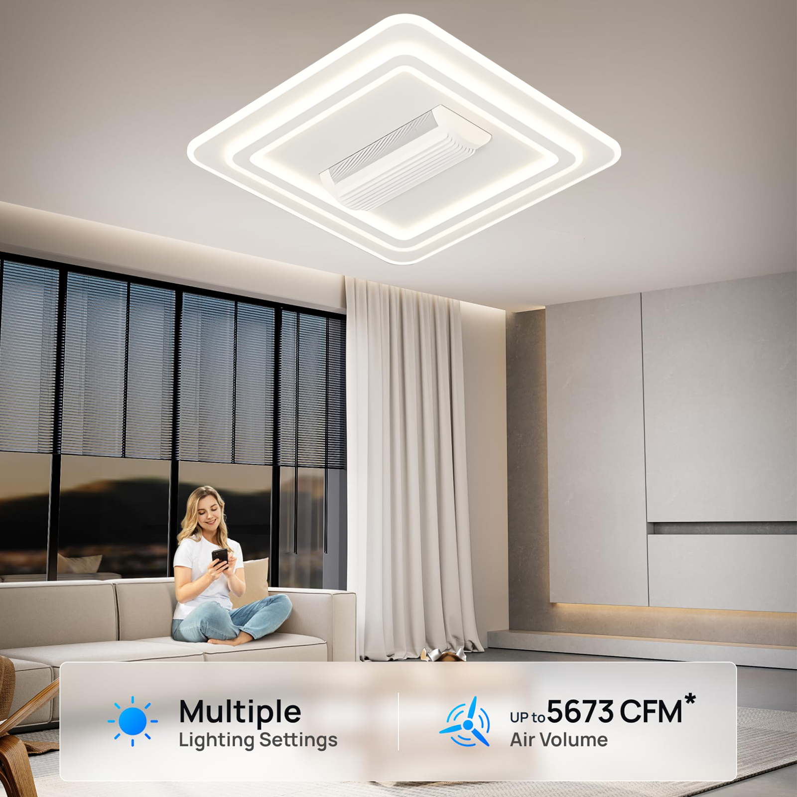 Modern Ceiling Fan with Light  – Smart Home Ventilation System Bewertung und Preis