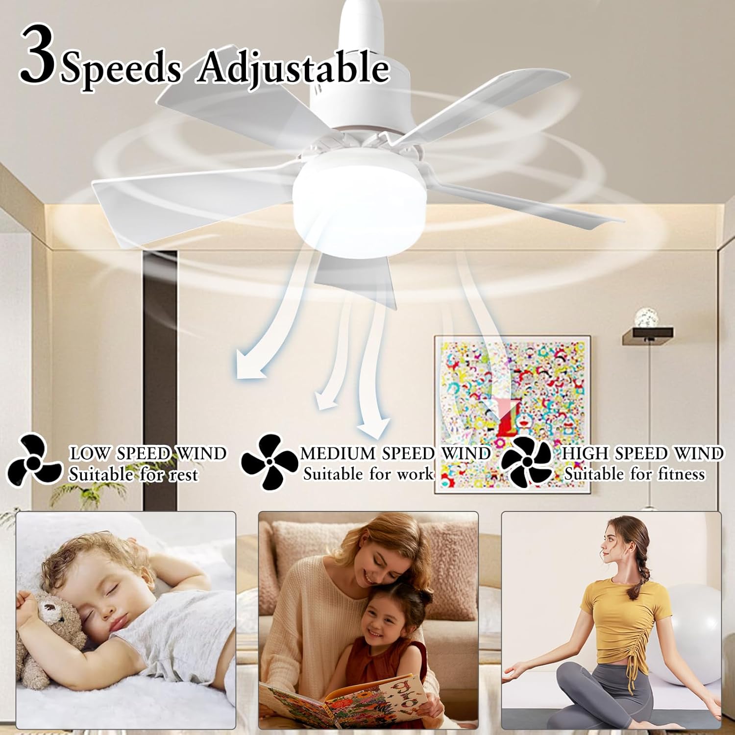 LED Ceiling Fan With Light E27 – Smart Home Ventilation System Bewertung und Preis