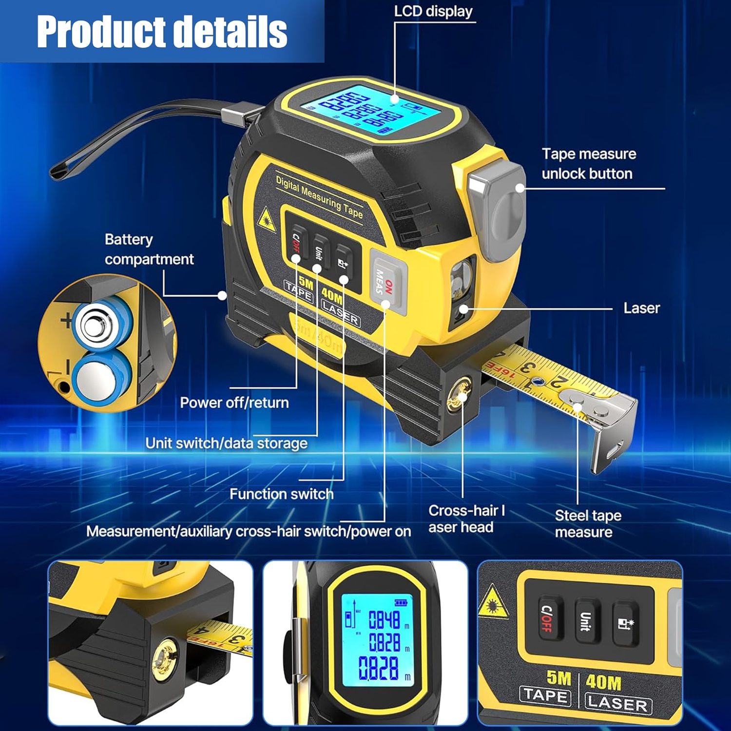 3in1 Laser Distance Meter Tape – Smart Home Real Estate Bewertung und Preis