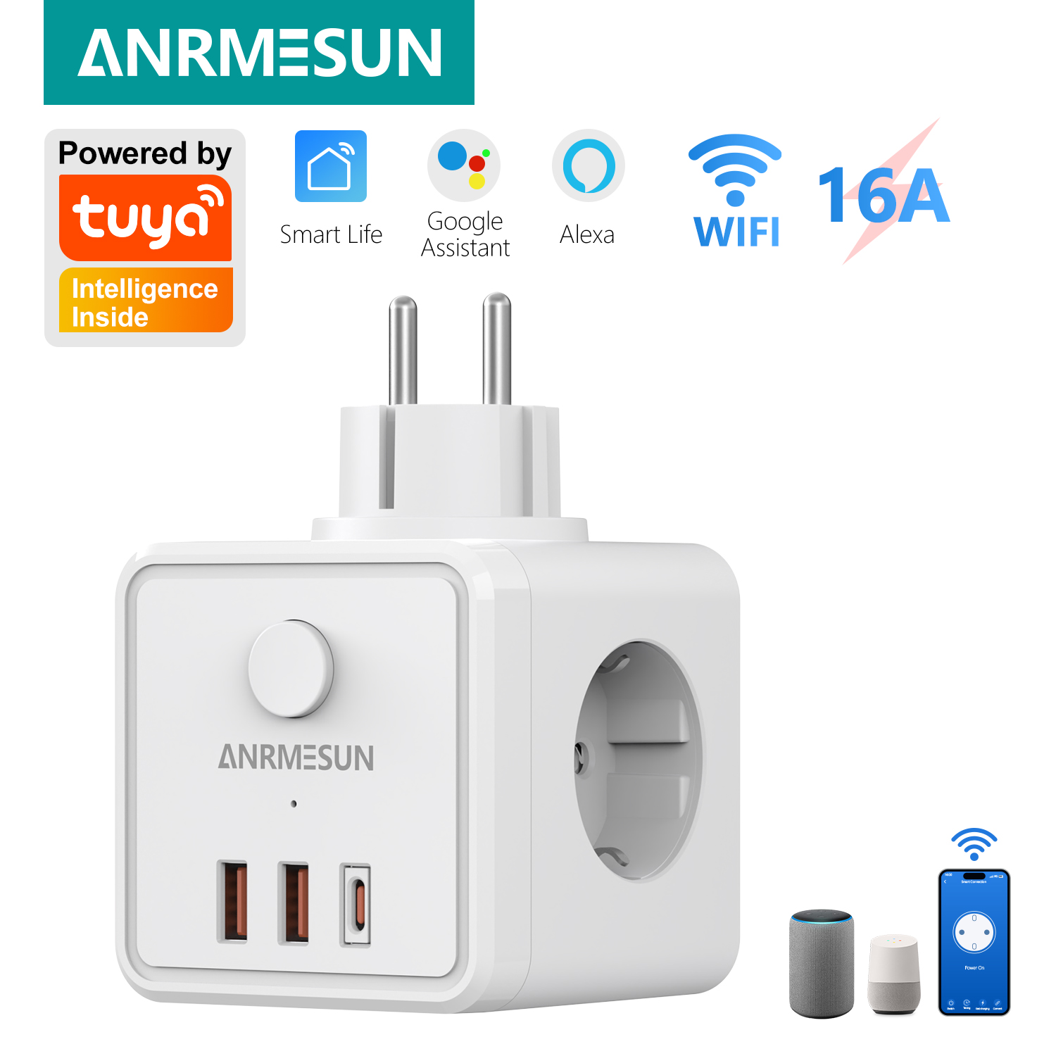 3 EU Plug 2 USB-A 1 Type-C Por – Smart Home Utilities Bewertung und Preis