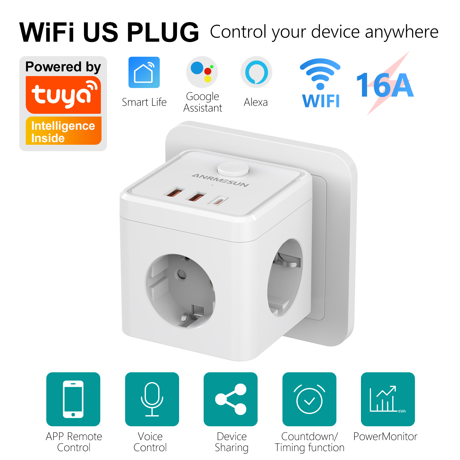 3 EU Plug 2 USB-A 1 Type-C Por – Smart Home Utilities Bewertung und Preis