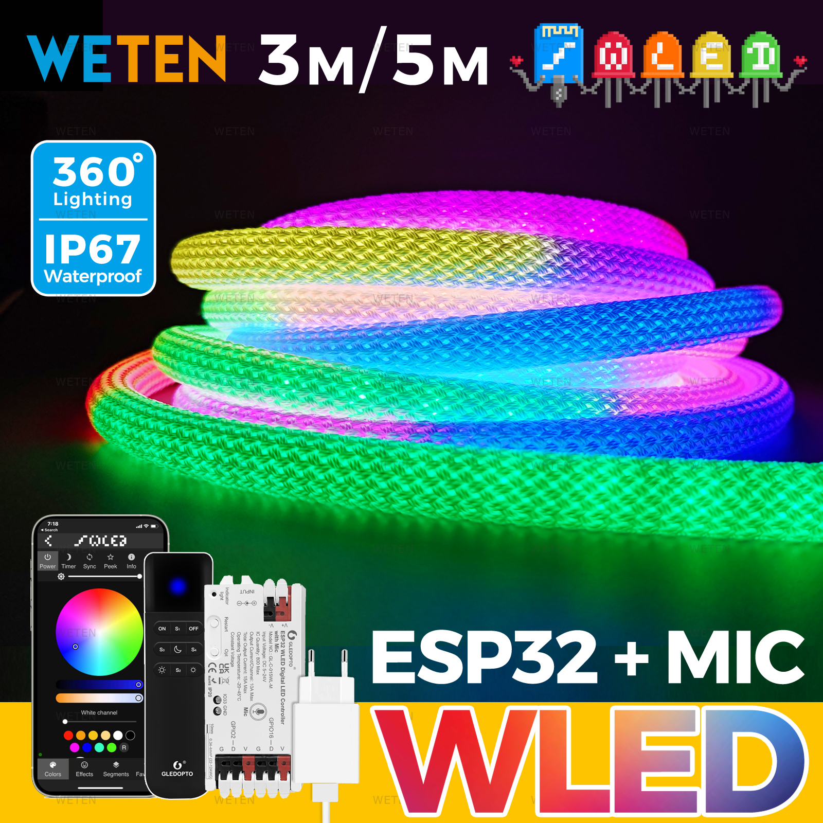 WLED Smart Wifi 360 Round Tube – Smart Home Youtube Bewertung und Preis